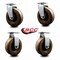 Service Caster 6'' High Temp Phenolic Caster Set with Bronze Bearings 2 Swivel 2 Rigid, 4PK SCC-20S620-PHBZHT-2-R-2 - alternate 2